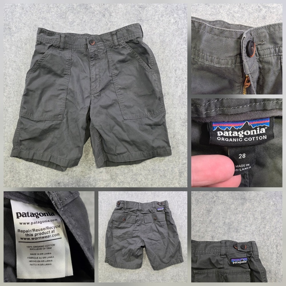 Patagonia Organic Cotton Twill Utility Shorts Mens 28 Gray Cargo Casual Pockets